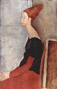 Amedeo Modigliani Portrat der Jeanne Hebuterne in dunkler Kleidung oil painting reproduction